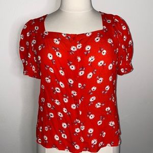 Puff Sleeve Floral Blouse